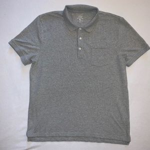 J Crew Stretch Pique S/S polo shirt | Gray | Large